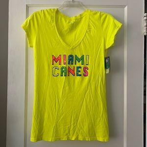 NWT - Blue 84 - Neon Yellow Miami Canes Women’s tshirt - Size XL